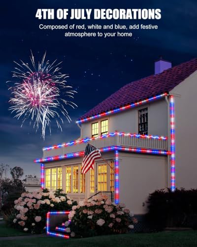 Minetom 66ft Connectable RGB Outdoor Rope Lights - 200 LED, 18 Colors, Remote Control