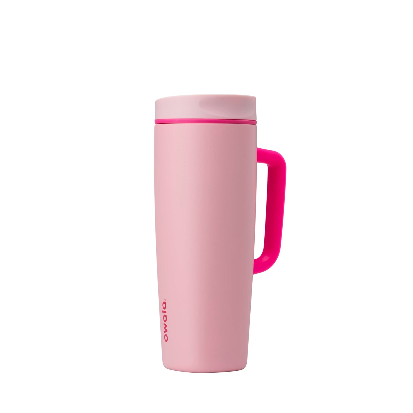 Owala SmoothSip Slider Stainless Steel Insulated Travel Mug with handle, 100% Leak Proof, For Hot and Cold Drinks, Travel Friendly with Sliding Lock Lid, 24 oz, BPA Free, Leak Proof, Pucker Up
