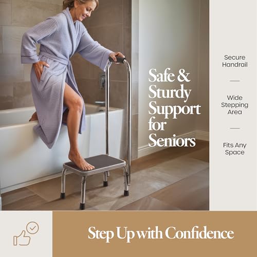 Adult Step Stool with Handle for Kitchen Bathroom Bedroom