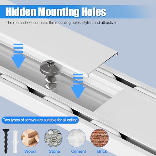 Double Curtain Track Ceiling Mount 10.2ft Silent Aluminum Rod System White Variation of THIS listing