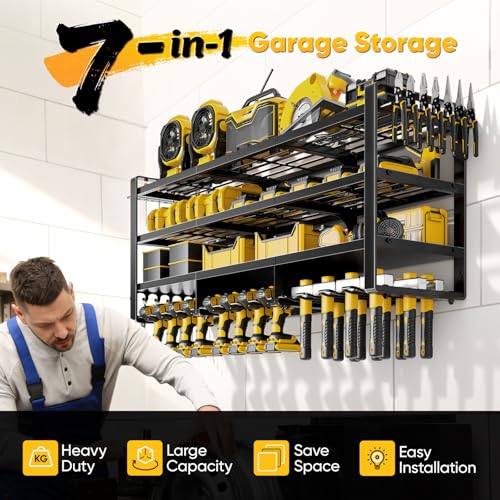 49-Inch Power Tool Organizer Wall Mount - Heavy Duty Garage Storage Rack