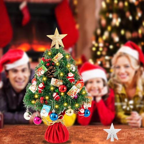 4Pcs Mini Star Christmas Tree Topper 2.36in Gold & Silver Glitter