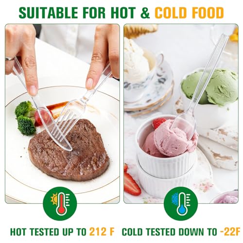 Heavy Duty 1200 Pack Plastic Silverware Set - 500 Forks, 500 Spoons, 200 Knives, Reusable & Disposable, Food-Grade Cutlery for Events & Daily Use