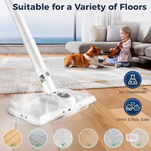 Mxnsewr 13-in-1 Steam Mop with Detachable Handheld Cleaner, Adjustable & Aromatherapy
