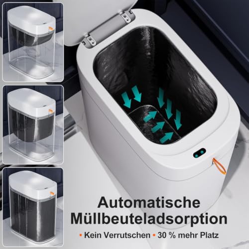 Automatic Rechargeable 3 Gallon Bathroom Trash Can with Lid - Touchless & Hygienic