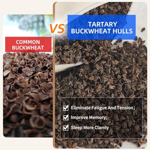 Buckwheat Pillow with Baffle Box- Adjustable Height Reduce Neck Pain