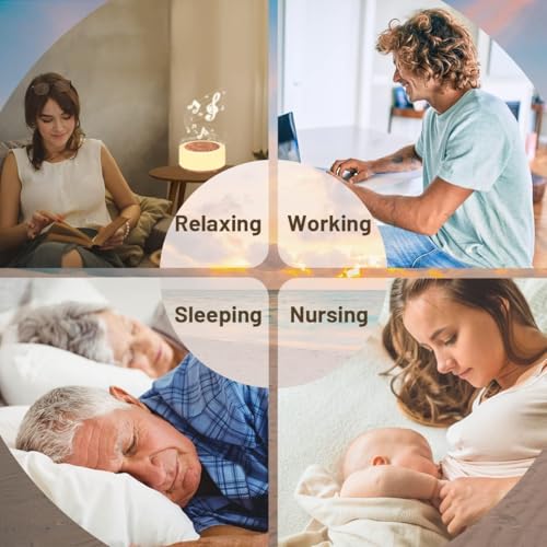 ColourNoise Wooden Grain Sleep Sound Machine with 30 Soothing Sounds & 12 Color Night Lights for Baby & Kids