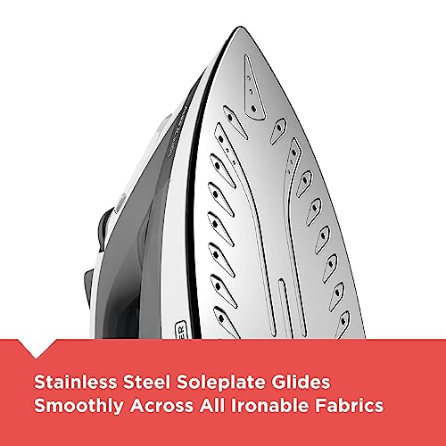 BLACK+DECKER Light ‘N Easy Compact Steam Iron - Stainless Steel Soleplate, Lightweight, Spray Mist, Auto Shutoff