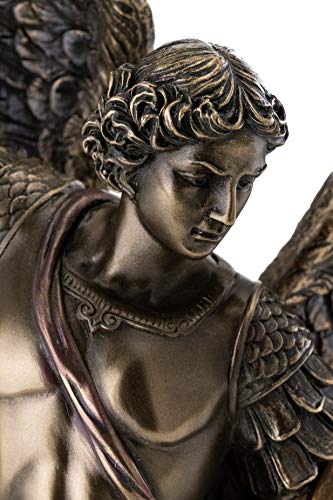 Archangel St. Michael Statue - 14.5-Inch Cold Cast Bronze Religious Figurine