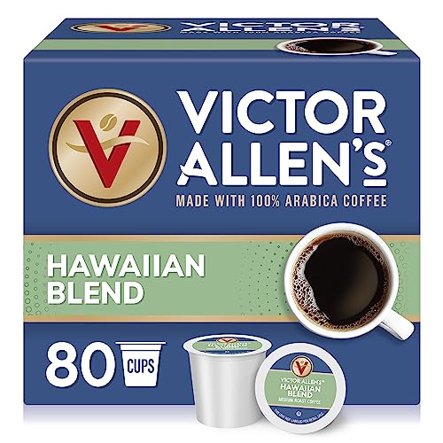 Hawaiian Blend Coffee K Cups - Victor Allen's Medium Roast, 80 Count, Keurig Compatible