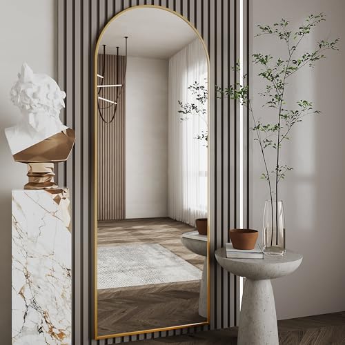 AUYHM Gold Arch Full Length Mirror 71x26 Inches Standing Wall Mirror for Bedroom