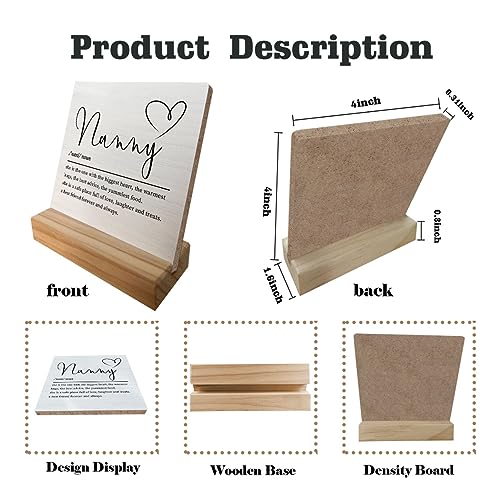 Nanny Gifts,Nanny Gifts from Grandchildren,Gifts for Nanny,Nanny Grandma Birthday Mother's Day Gifts,Nanny Definition Decorative Desk Sign for Home Bedroom