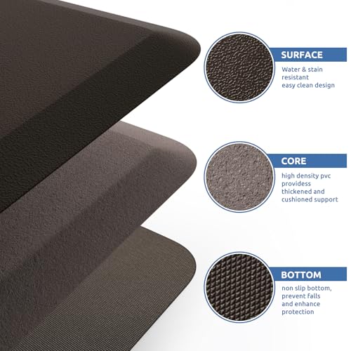 KitchenClouds Chocolate Cushioned Anti-Fatigue Kitchen Mat 60"L x 17.3"W