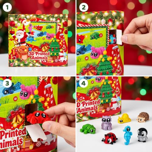 Christmas Advent Calendar 2026: 24 Days of 3D Printed Animal Figures with Big Eyes
