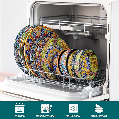 Vancasso Bohemian Style Dinnerware Set for 4 - 12 Pieces, Plates & Bowls