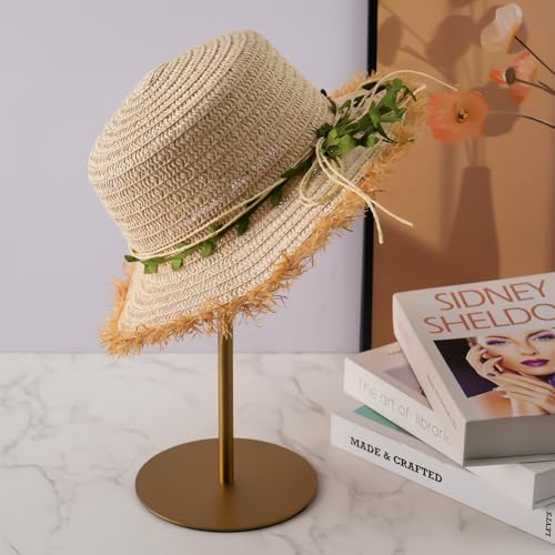 Gold Hat Display Stand 2PCS Stainless Steel Adjustable Cap Racks Modern Showroom