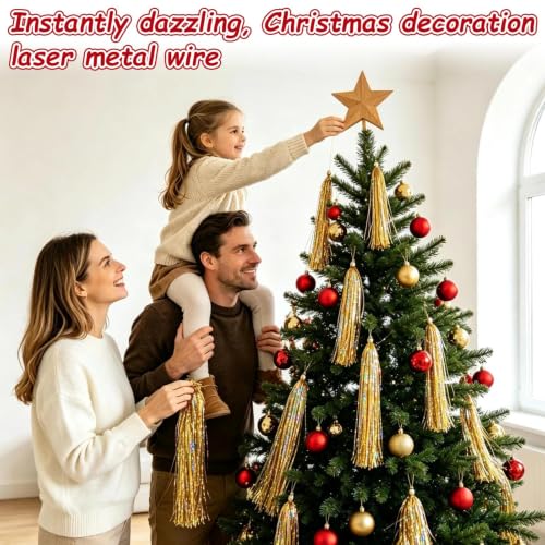 Wiaregom 10,000 Gold Iridescent Tinsel for Christmas Tree, Party & Wedding Decor
