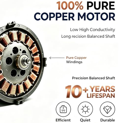 RnRolo Brown 42-Inch Ceiling Fan with Light & Remote, Wooden Blades, Quiet DC Motor