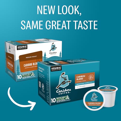 Caribou Blend Coffee Pods - Medium Roast, 10 Count Pack of 6 for Keurig