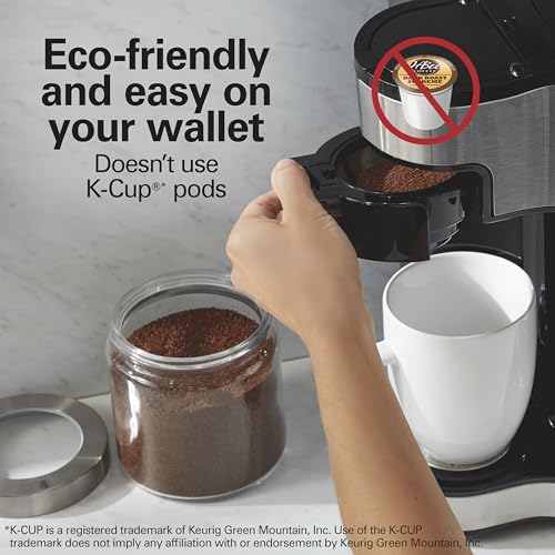 Hamilton Beach 2-Way Coffee Maker with 12-Cup Pot & Single-Serve - Black/Stainless Steel