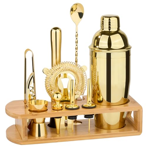 12-Piece Cocktail Shaker Set with Bamboo Stand | Bartender Kit for Home & Bar