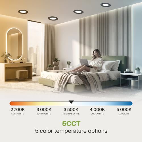 Bronze 12-Pack 6 Inch Retrofit LED Recessed Lights with 5CCT & Dimming