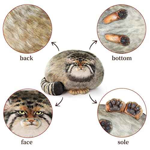 Sew Butiful Steppe Cat Plush 30cm/12inch Pallas Cat Stuffed Animal, Cute Plushies for Girls, Soft Plush Pillow, Throw Pillow Doll Decoration Doll Birthday Gift for Kids Boys Party
