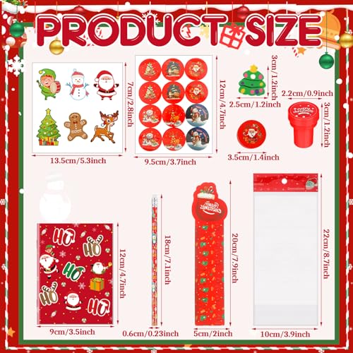Cholemy 216 Pcs Christmas Party Favors Stationery Set - Stylish