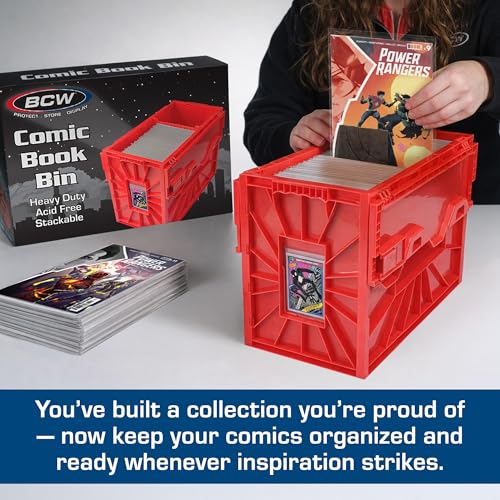 BCW Comic Book Storage Bin - Holds 150 Comics, Red, 1 Pack – Single Variation