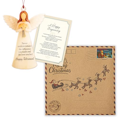 Retirement Angel Ornament 2025 ? Never Underestimate The Difference You Made | Inspirational Angel Figurine Hanging Keepsake ? Happy Retirement Gift for Women & Men