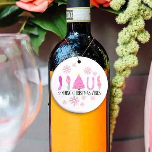 2025 Christmas Ornament - Sending Christmas Vibes Ceramic Ornament, Funny Christmas Ornaments, Naughty Ornaments for Adults, Hilarious for Adults