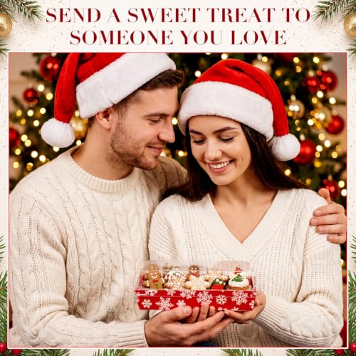 100 Pack Christmas Charcuterie Boxes with Lids, Snowflake Style