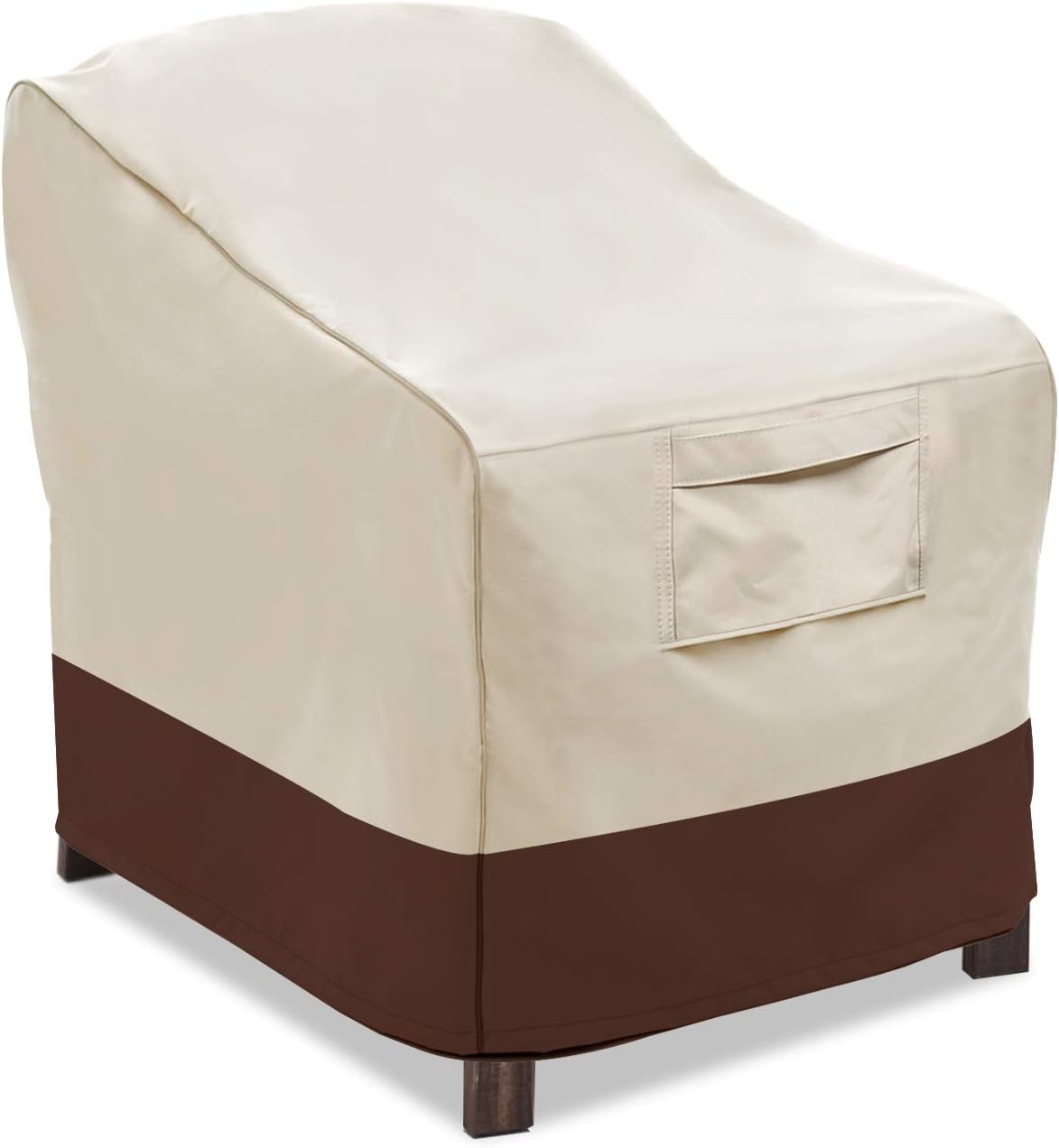 Vailge Patio Chair Covers - Heavy Duty Waterproof Lounge Deep Seat Cover | Large Beige & Brown
