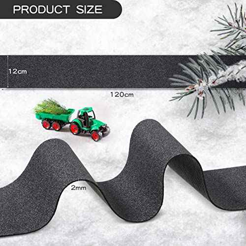 Frienda Christmas Village Accessories Department Village Roads and Streets Town Brick Road Mat Decorations Winter Snow Miniature Landscape Garden Dollhouse Xmas Table Display Decor