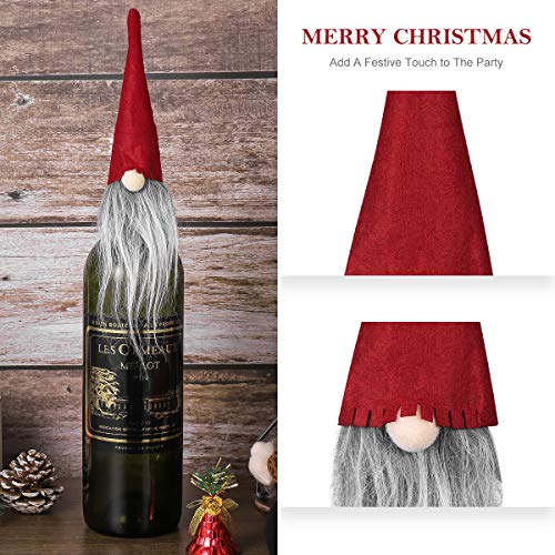 Christmas Gnome Wine Bottle Toppers - Set of 6 Festive Holiday Decorations