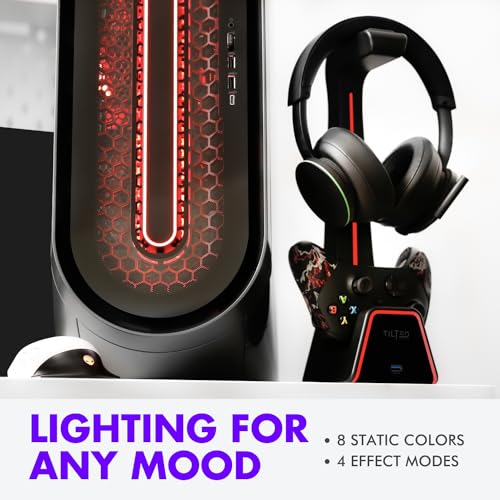 Tilted Nation Gaming Headset & Controller Stand for PS5 & Xbox Series X - Black