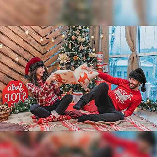 Black Plush Christmas Santa Hat,Personalized Unisex Xmas Hat for Adults