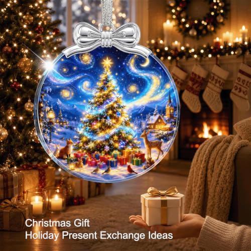Starry Christmas Tree Ornament Glass 2026 Xmas Decorations