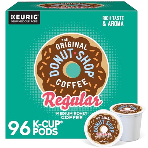 The Original Donut Shop Unflavored Medium Roast K-Cup Coffee Pods 24-Count Pack of 4, 96 Cups