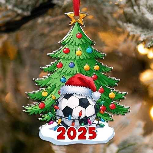NewEleven Soccer Ornament 2025 - Soccer Gifts for Girls, Men, Women - Soccer Ornaments for Christmas Tree Gift from Friend, Family - Christmas Ornaments