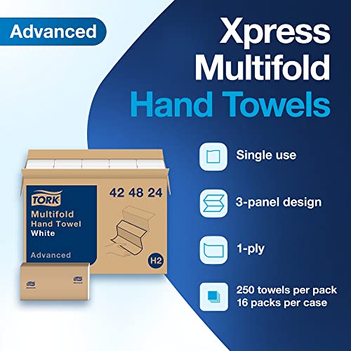 Tork Multifold Hand Towel White, 3-Panel, 250 Towels per Pack, 16