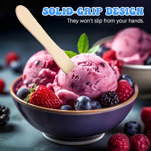 8000 Pcs Mini Wooden Ice Cream Spoons Disposable Tasting Spoons for Desserts