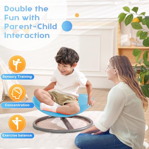 BABAMU Blue Egg Sensory Spinning Chair for Autistic Kids, 220lb Capacity