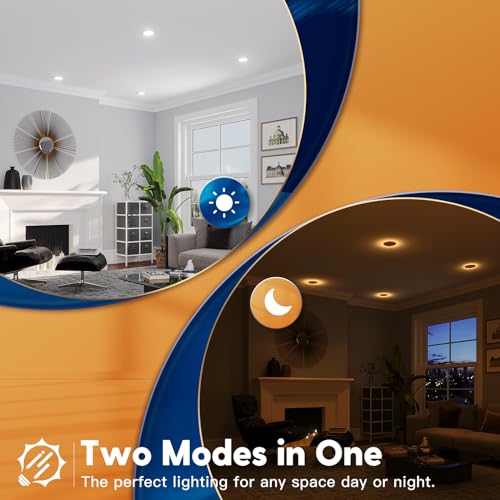 6 Inch LED Recessed Lighting with Night Light - 5CCT Selectable, Dimmable, Easy Install