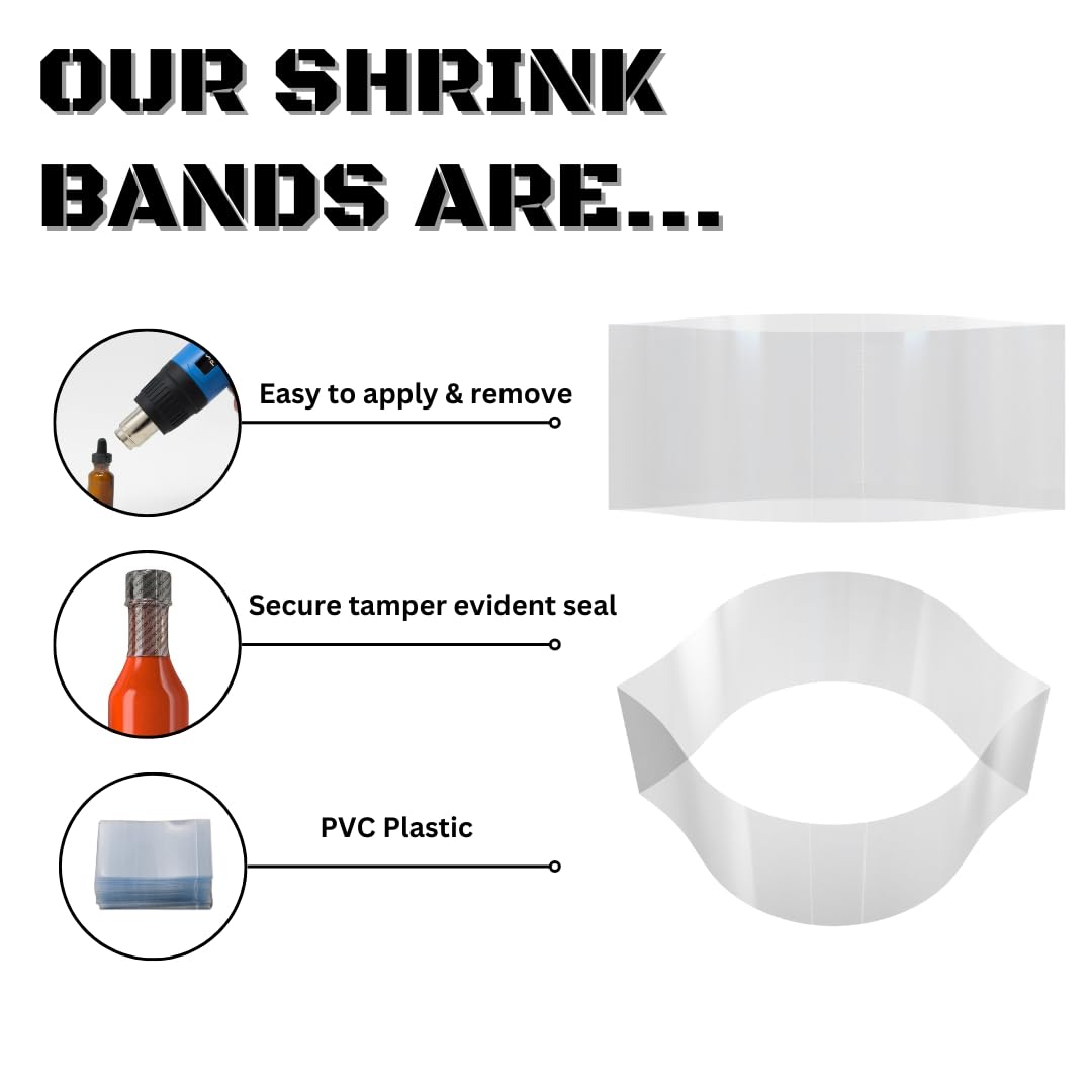 Supplement and Supply 190 x 28 mm Clear Perforated Shrink Band for Deli Tubs, Food Storage Containers & Large Plastic Canisters [Cap Diameter: 4 11/16"] Pack of 1,000