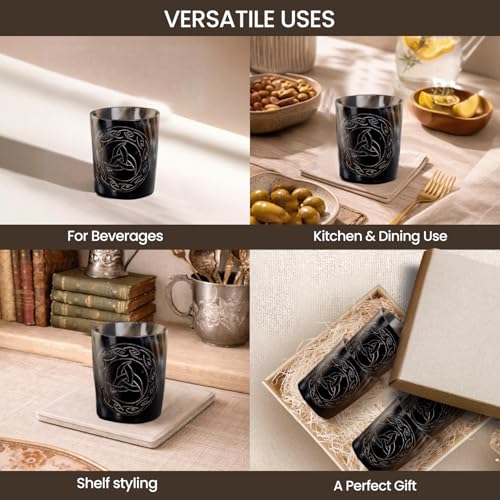 Eternal Design Viking Horn Shot Glasses Set of 12 - Rustic Medieval Drinkware