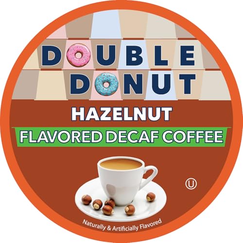 Double Donut Decaf Hazelnut Coffee Pods for Keurig - 80 Count Medium Roast