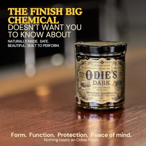 Odie's Dark Oil Wood Finish - Natural Darkening Stabilizer for Interior Furniture, Floors & More - 9 Ounce