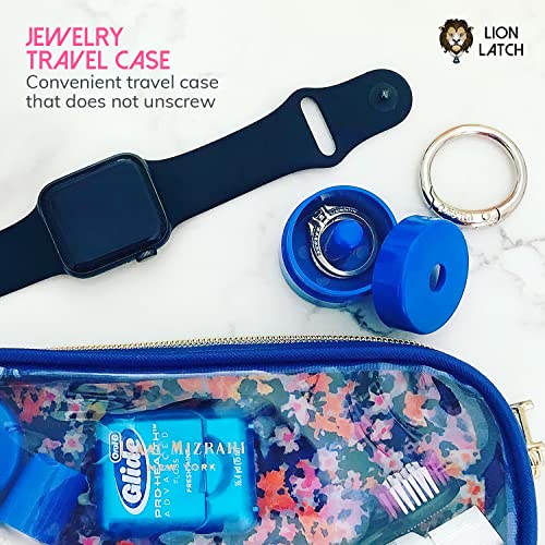 Travel Jewelry Box Case with Keychain - 3-Pack in Grey Mint Turquoise - Small Organizer for Women & Girls