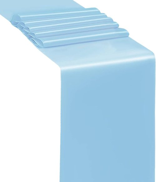 50 Satin Chair Sashes by Baby Blue | Elegant Wedding & Party Decor - 7x108 Inches Ribbons